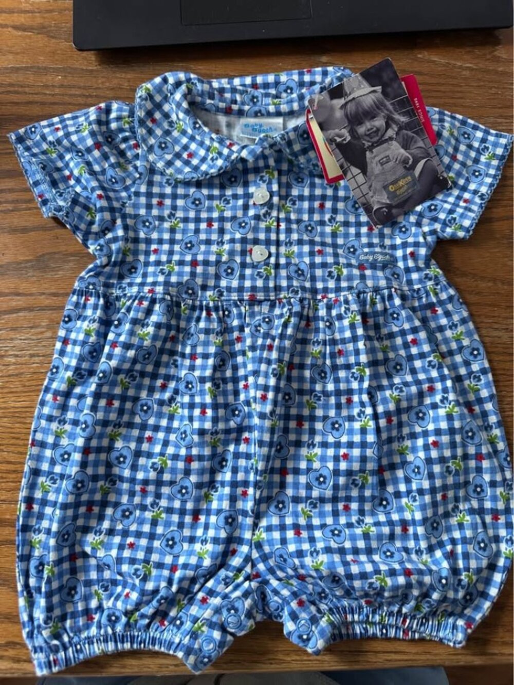 Vintage Baby Outfit,Vintage OshKosh Outfit, Girls Romper, Vintage Girls Romper,